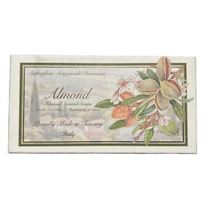 Handmade New Florentine Soaps Almond Italian Made 3 Units 4.40oz Each